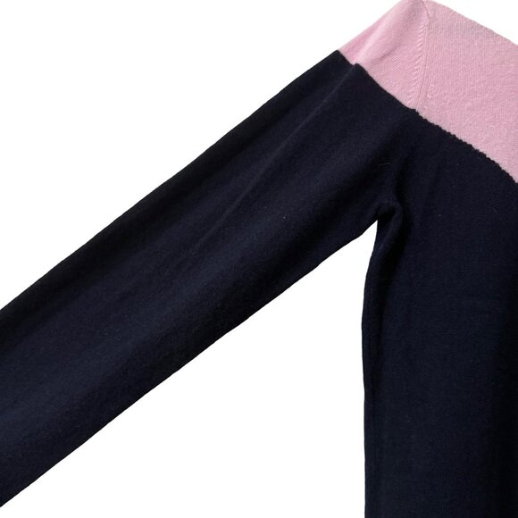 Ines De La Fressange  Uniqlo Multicolor Chevron Cashmere Mock Neck Sweater M - Picture 2 of 5